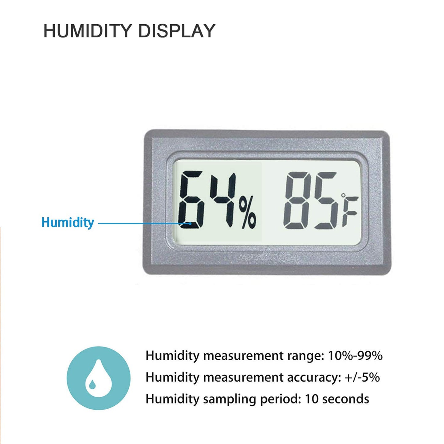 Reptile Thermometer Hygrometer Meter Indoor Temperature Gauge Fahrenheit ℉ Mini Digital Humidity for Outdoor Office Humidors Jars Incubators Guitar Case (1)