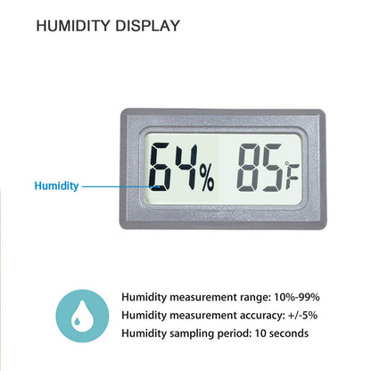 Reptile Thermometer Hygrometer Meter Indoor Temperature Gauge Fahrenheit ℉ Mini Digital Humidity for Outdoor Office Humidors Jars Incubators Guitar Case (1)