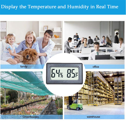 Reptile Thermometer Hygrometer Meter Indoor Temperature Gauge Fahrenheit ℉ Mini Digital Humidity for Outdoor Office Humidors Jars Incubators Guitar Case (1)