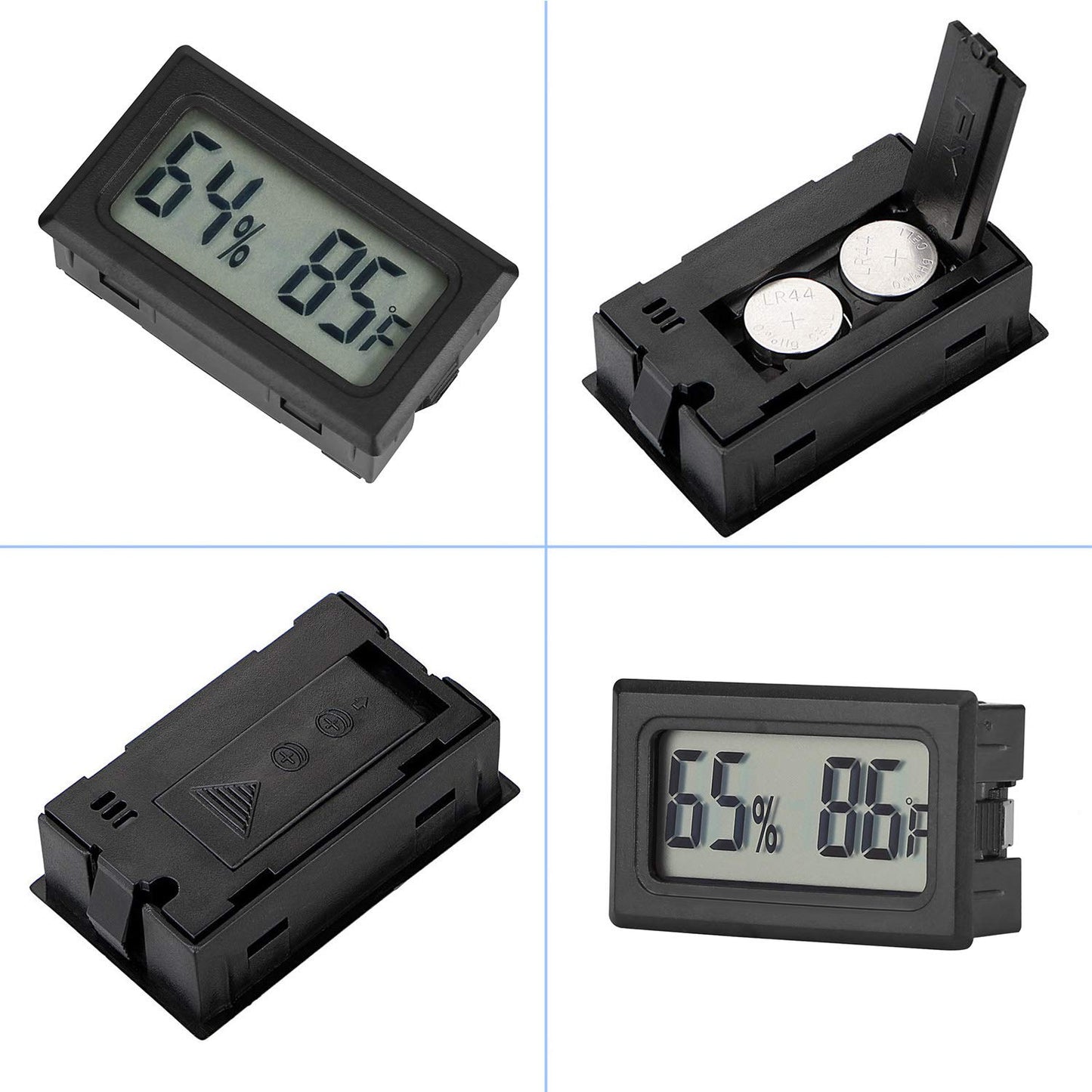 Reptile Thermometer Hygrometer Meter Indoor Temperature Gauge Fahrenheit ℉ Mini Digital Humidity for Outdoor Office Humidors Jars Incubators Guitar Case (1)