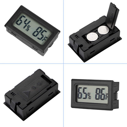 Reptile Thermometer Hygrometer Meter Indoor Temperature Gauge Fahrenheit ℉ Mini Digital Humidity for Outdoor Office Humidors Jars Incubators Guitar Case (1)