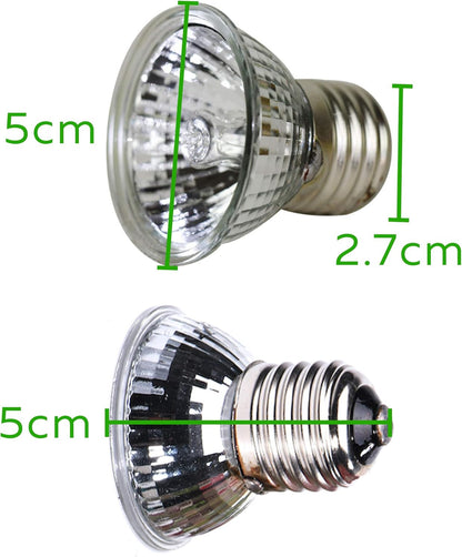 4-Pack 75W UVA+UVB Bulbs | Heat and Light for Reptiles and Amphibian Tanks, Terrariums and Cages | Works with Various Lamp Fixtures