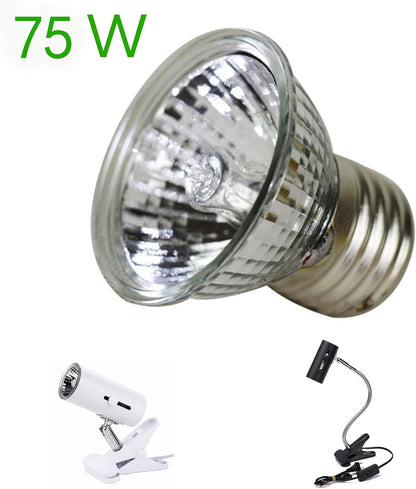 4-Pack 75W UVA+UVB Bulbs | Heat and Light for Reptiles and Amphibian Tanks, Terrariums and Cages | Works with Various Lamp Fixtures