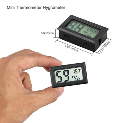4 Pack Indoor Hygrometer Thermometer, Humidity Gauge Meter with ℃ to℉ and ON/Off Switch, Digital Temperature Monitor for Humidors Jars Cellar Reptile Incubator Closet