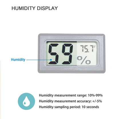 4 Pack Indoor Hygrometer Thermometer, Humidity Gauge Meter with ℃ to℉ and ON/Off Switch, Digital Temperature Monitor for Humidors Jars Cellar Reptile Incubator Closet