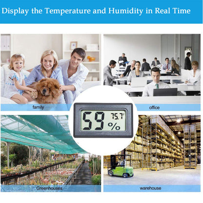 4 Pack Indoor Hygrometer Thermometer, Humidity Gauge Meter with ℃ to℉ and ON/Off Switch, Digital Temperature Monitor for Humidors Jars Cellar Reptile Incubator Closet