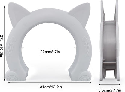Large Cat Door Interior Door, XL Indoor Cat Door, Pet Doors for Cats, Kitties and Small Dogs (White)