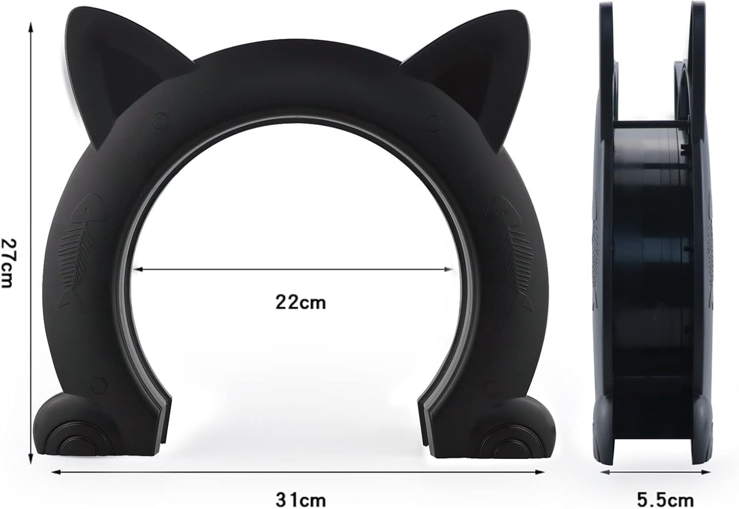 Large Cat Door Interior Door, XL Indoor Cat Door, Pet Doors for Cats, Kitties and Small Dogs (Black)