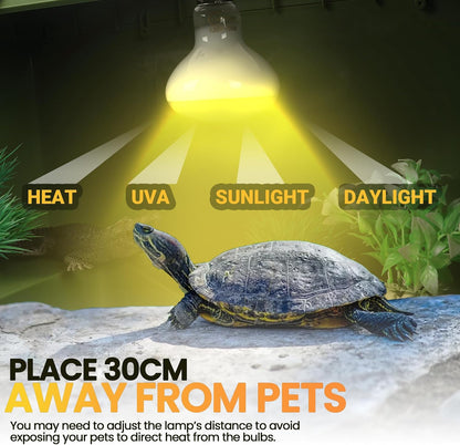 (4-Pack 100W Reptile Heat Lamp Bulbs - UVA Daylight Basking Light Bulbs for Reptiles, Turtles, Lizard, Bearded Dragon and Amphibians - 120V R80 Reflector Bulbs with E26 Screw Cap Base