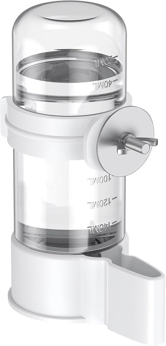 Bird Water Dispenser, Automatic Water Feeder, Plastic Cage Water Dispenser, White Parrot Waterer for Small Parakeet Cockatiel Budgie Lovebirds (Not Fit for Food Feeding)