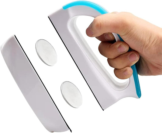 Petluno Magnetic Aquarium Glass Cleaner Fish Tank Glass Algae Scrapers, Floating Scrubber Cleaning Brush, Scratch-Free, Anti-Slip with Handle (M)  M: suggests fish tank (50-60cm)