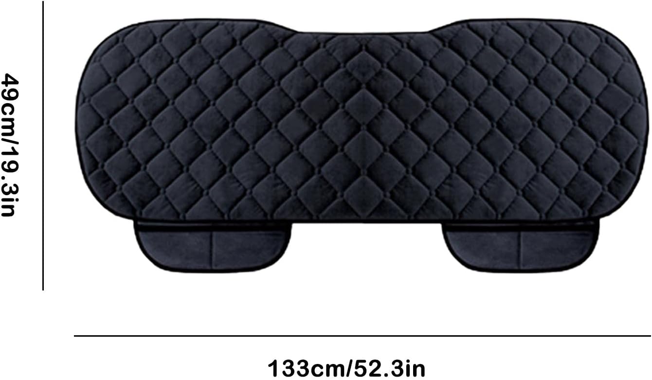 Back Seat Cover,Black Breathable Car Rear Seats Bottom Cushion,Universal Auto Bench Seat Protector Fits Most 5-Seat Cars,Long Rear Seat Chair Cover Protective Mat Pad for SUV