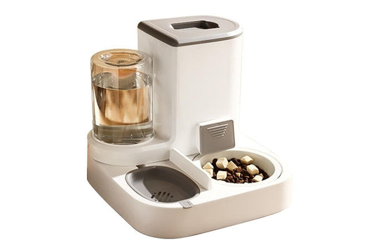 2 in 1 Automatic Cat Feeder and Waterer Ceramic Pet Bowl for Cats and Small Dogs