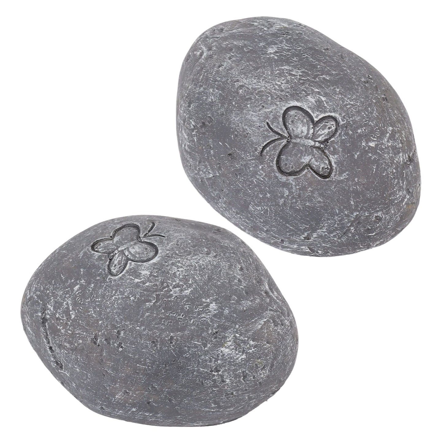 Pet Memorial Garden Stone DIY Butterfly Print Pet Cat Dog Grave Marker Resin Pet Memorial Gift Stone Grey