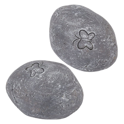 Pet Memorial Garden Stone DIY Butterfly Print Pet Cat Dog Grave Marker Resin Pet Memorial Gift Stone Grey