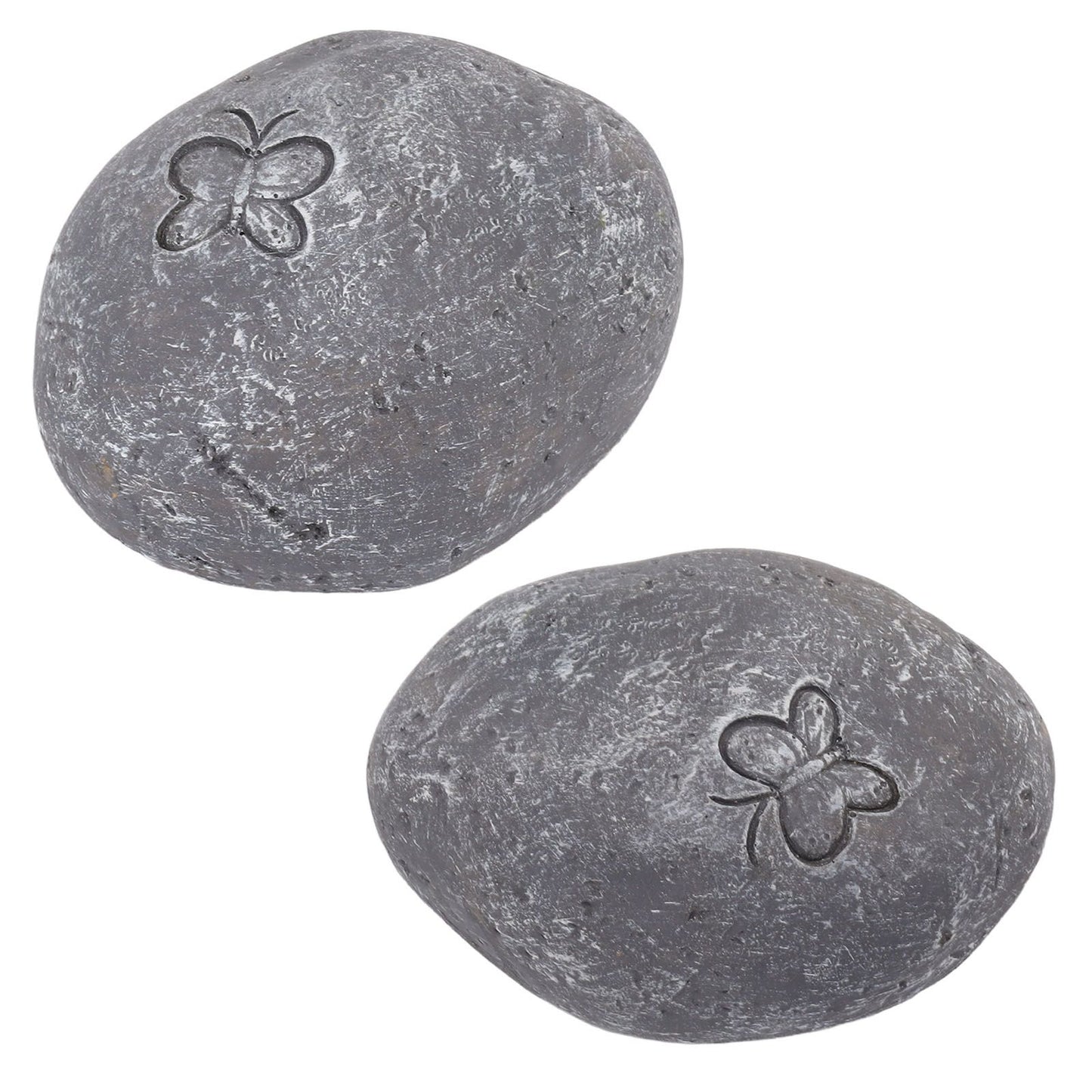 Pet Memorial Garden Stone DIY Butterfly Print Pet Cat Dog Grave Marker Resin Pet Memorial Gift Stone Grey