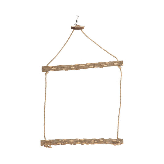 Large Bird Cage Swing Natural Wooden Safe Hanging Birds Standing Chewing Toy for Parrots