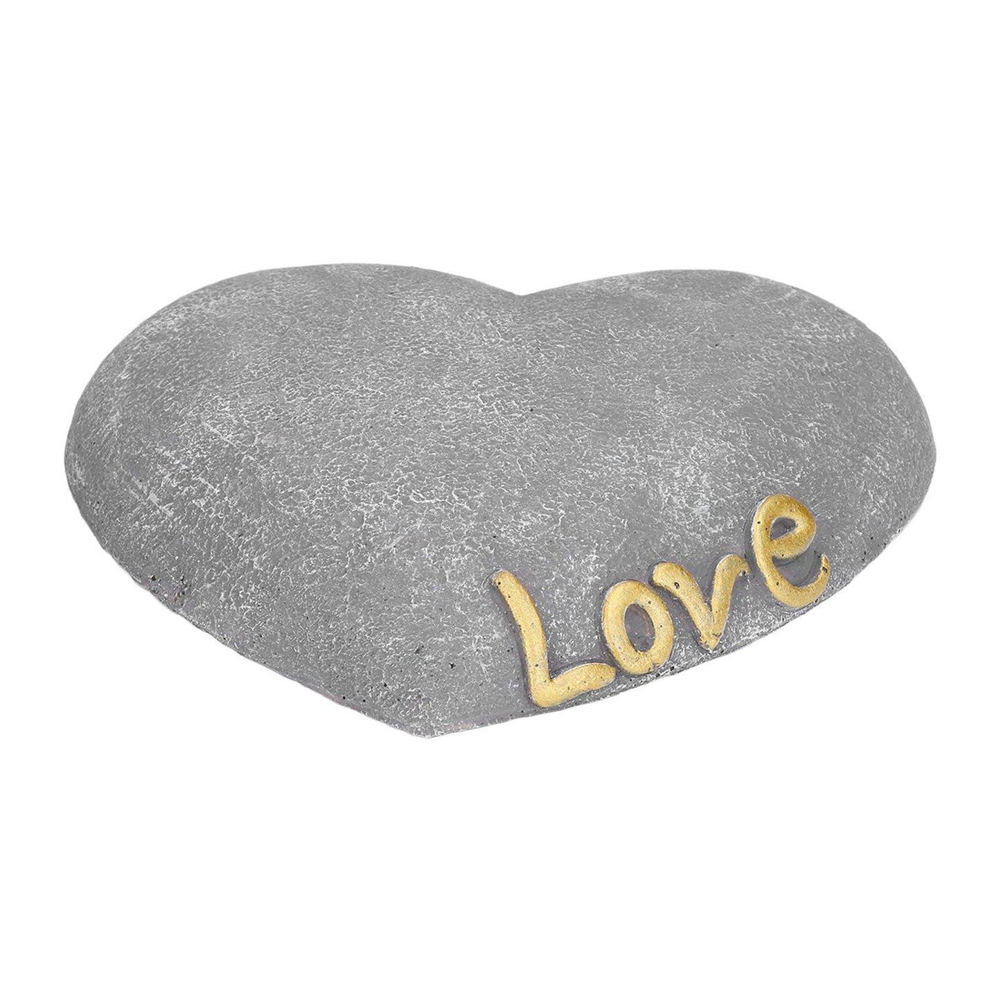 Pet Memorial Stone Heart Shaped Garden Memorial Tombstone Resin Dog Cat Gravestone for Lawn BackyardSesame Gray