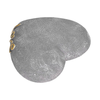 Pet Memorial Stone Heart Shaped Garden Memorial Tombstone Resin Dog Cat Gravestone for Lawn BackyardSesame Gray