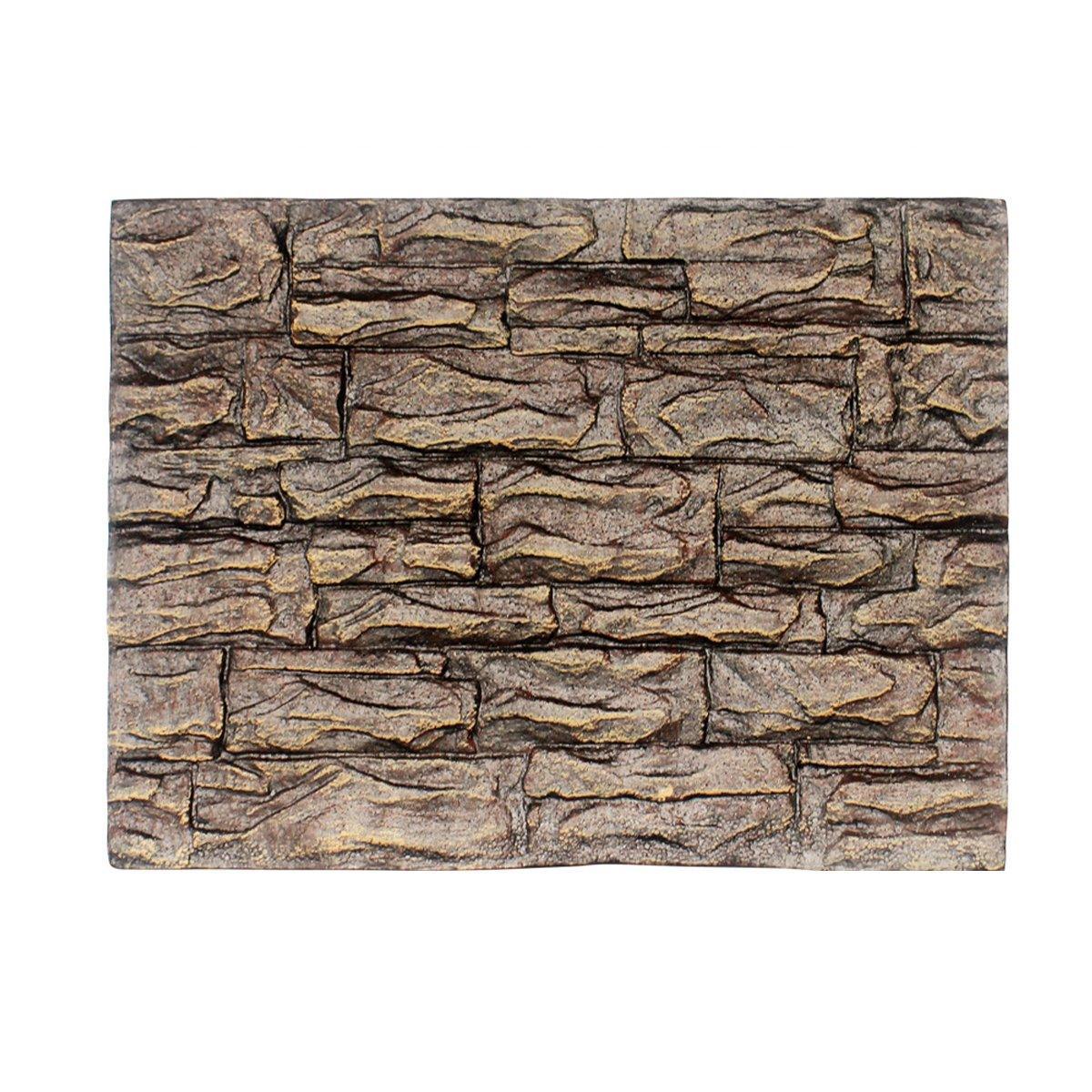 Pet Reptile Tank Board 3D Foam Backgrounds and Habitat Decoration 9 Styles - D