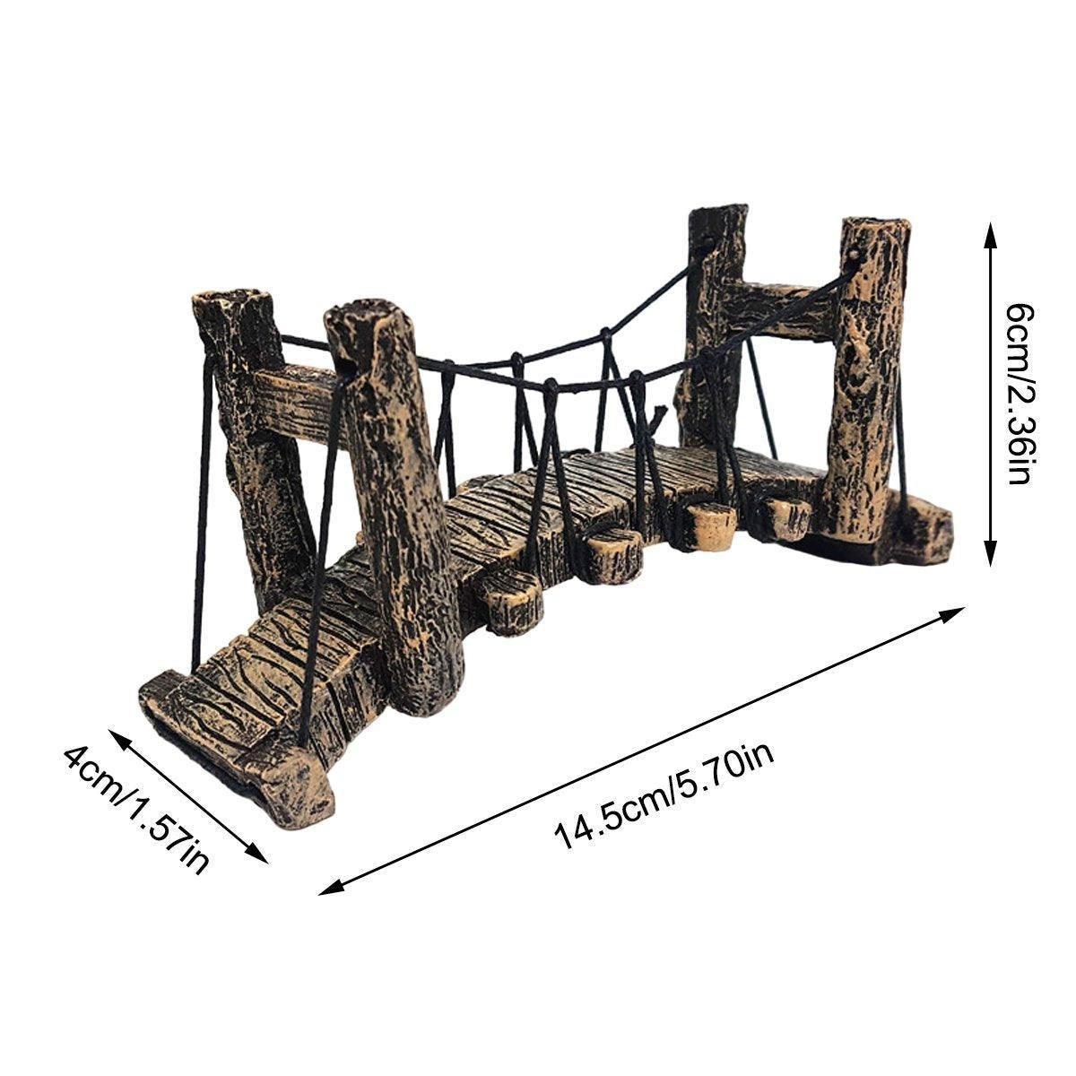 Resin Bridge Aquarium Decoration Fish Tank Accessories Shrimp Tortoise Climbing - Suspension Bridge-S