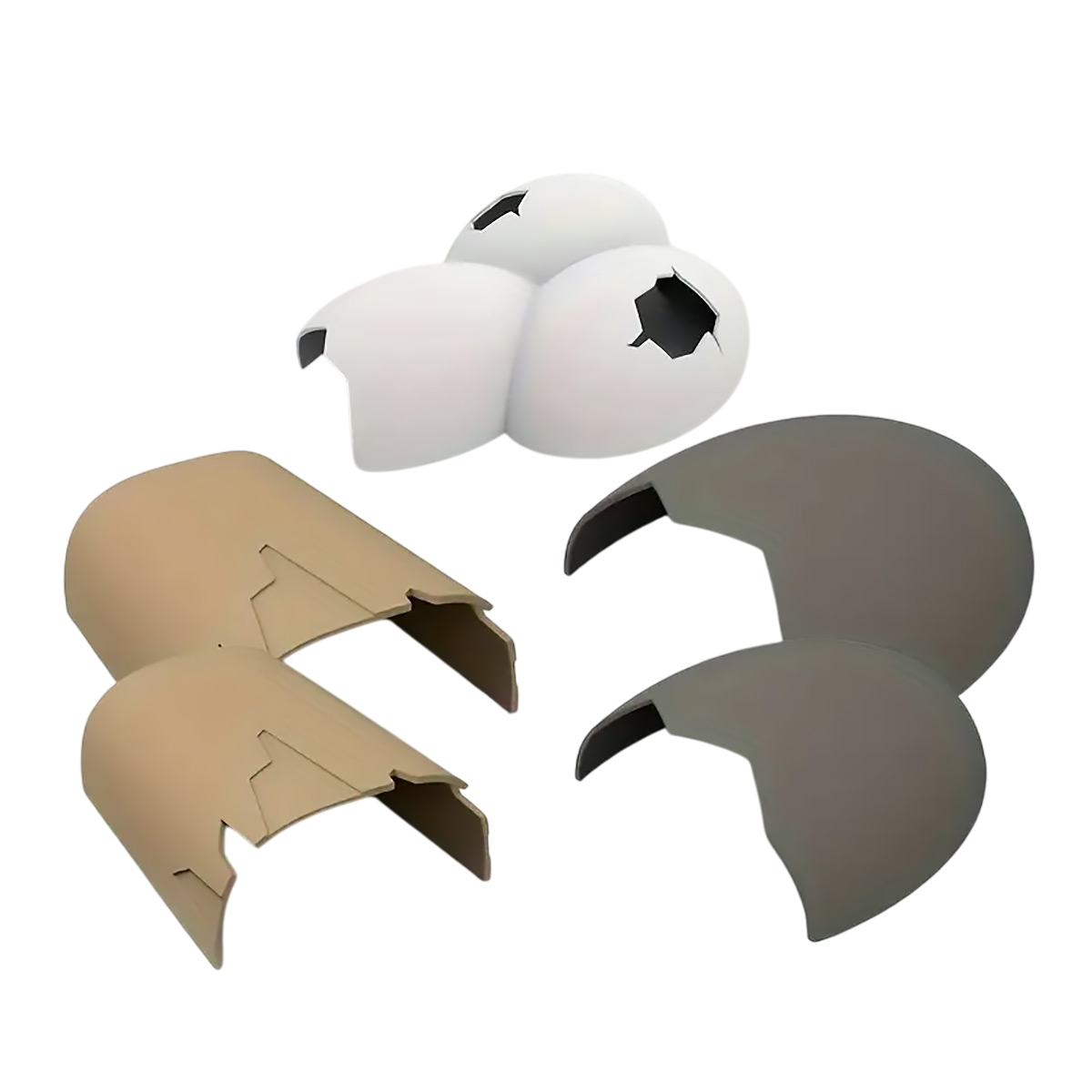 Reptile Hideout Plastic Cave Decorative Shelter for Lizard Snake Spider Habitat - Eggshell Set of 2