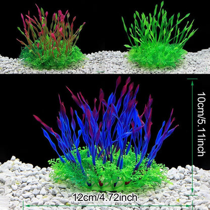 Artificial Water Grass Fish Tank Decoration Aquarium Landscape Simulation Plants - 04-3PCS