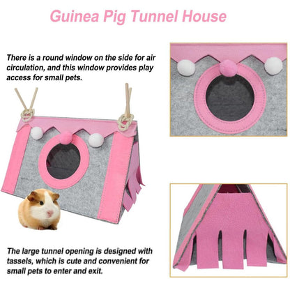 Hamster Tent Small Pet Hideout Pig Possum House Cool Triangle Nest Shelter - Blue