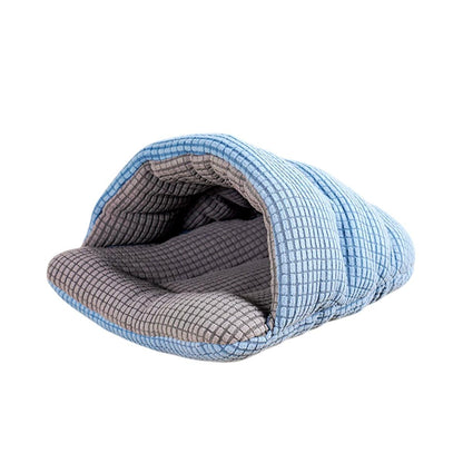 Pet Kennel Sleeping Bag Semi Enclosed Bed for Small Animals Cats and Puppies - Pink