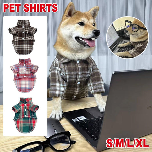 Soft Plaid T-shirt - Brown-S