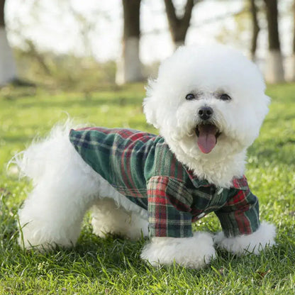 Soft Plaid T-shirt - Brown-S