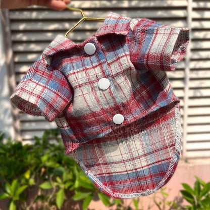 Soft Plaid T-shirt - Brown-S