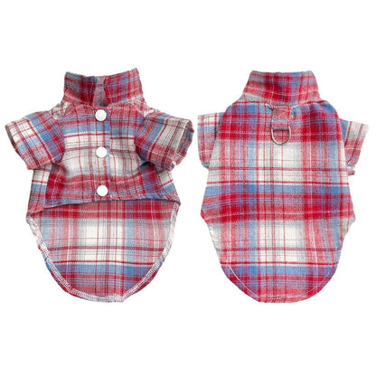 Soft Plaid T-shirt - Brown-S