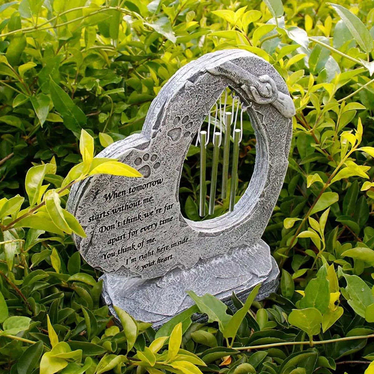 Wind Chime Pet Memorial Headstone Outdoor Garden Decoration for Remembrance