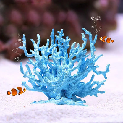 Soft Coral Realistic Water Plants Aquarium Decoration Fish Tank Seawater Set - Blue