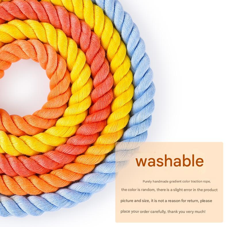Handmade Rope Dog Collar and Leash Set - Colorful Woven Cotton Cotton (Black - Size S)