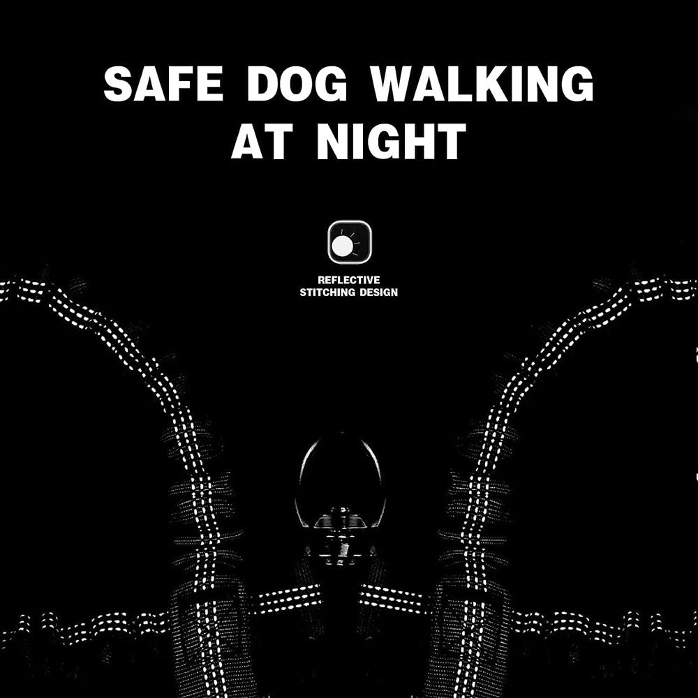 Black 3-in-1 Tangle-Free Dog Leash for 1-3 Dogs - Heavy Duty Bungee Coupler with Reflective Stitching & Padded Handle