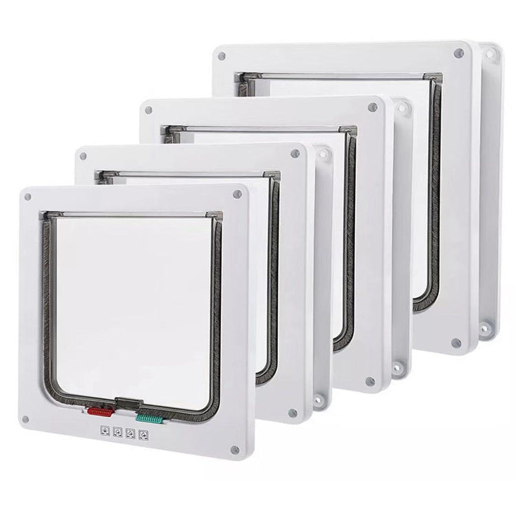Secure 4-Way Locking Pet Door for Cats & Small Dogs - Easy Access Flap for Doors, Walls & Glass(Size L)
