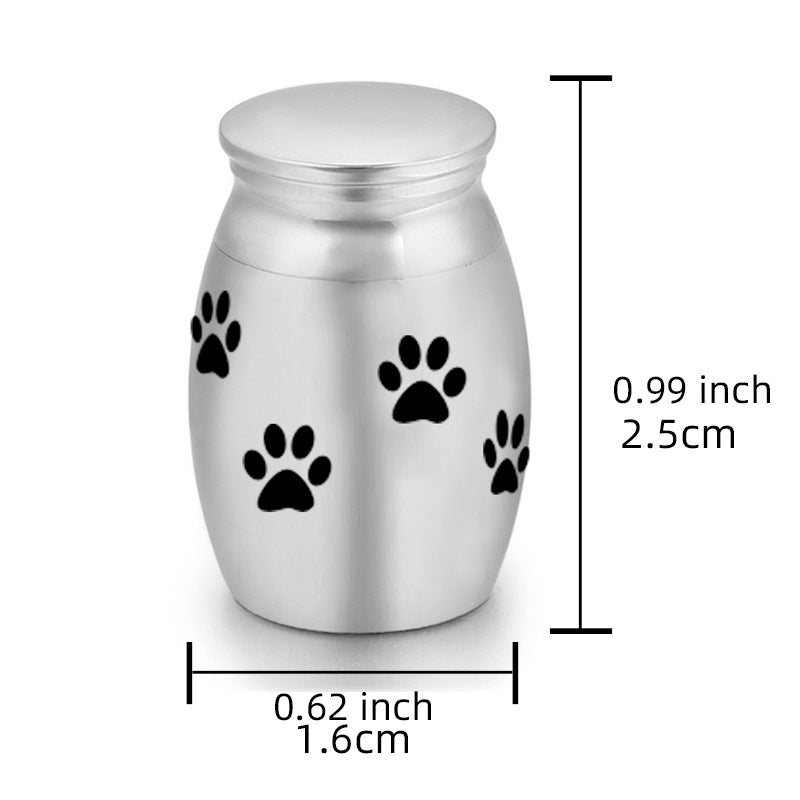 6-Pack 25x16mm "Always in My Heart" Paw Print Pet Urn – Steel Ashes Keepsake for Dogs