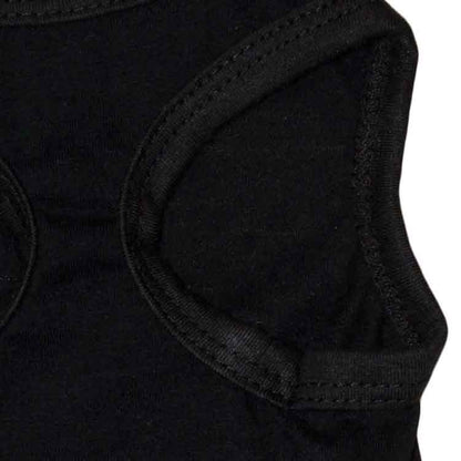2 Pack Security Pet Vest Size S - Black Cotton Dog T-Shirt for Small Dogs Puppies & Cats - Summer Sleeveless Apparel with White Lettering