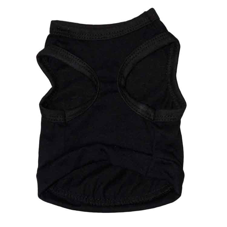 2 Pack "SECURITY" Printed Dog Vest Size M - Black Cotton Pet T-Shirt - Lightweight Summer Tank Top for Small Dogs & Cats - Fun Novelty Puppy Apparel (45cm Chest)