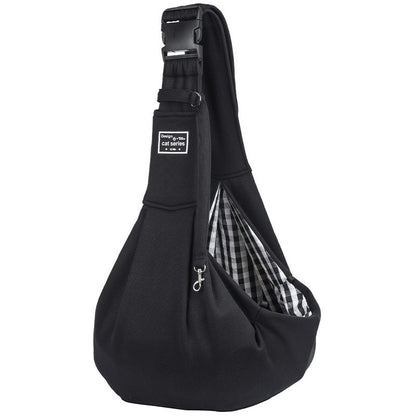 Black Lightweight Breathable Pet Crossbody Bag with Adjustable Padded  Strap & Reversible Double-Sided Design