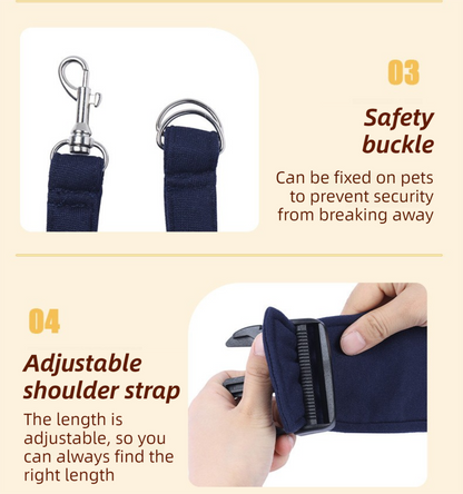 Dark Grey Lightweight Breathable Pet Crossbody Bag with Adjustable Padded  Strap & Reversible Double-Sided Design