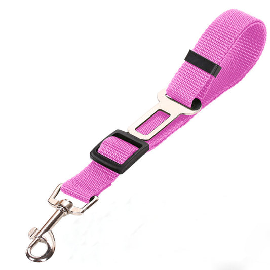 Pink 5PCS Universal Adjustable Pet Car Safety Seat Belt | Heavy Duty Retractable Harness Restraint | Anti-Jump Window Safety Clip