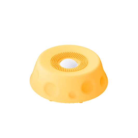 Yellow Silicone Dog Liquid Lick Bowl with Floating Fun Ball - Interactive Slow Feeder & Anti-Slip