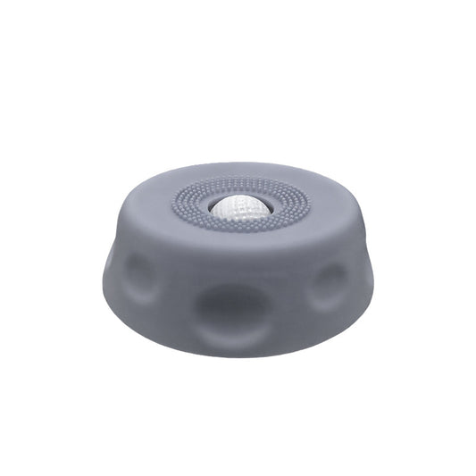 Grey Silicone Dog Liquid Lick Bowl with Floating Fun Ball - Interactive Slow Feeder & Anti-Slip