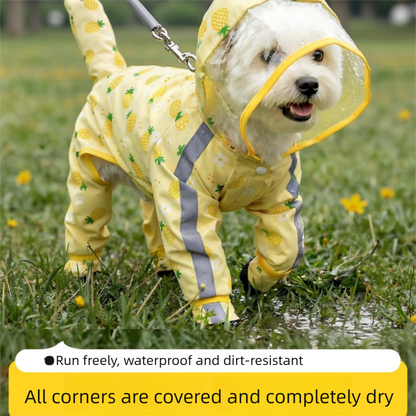 3-piece Dog Rainy Day Care Set with  Yellow L size Waterproof Raincoat, 30x30cm Paw Towel and 70x140cm Pet Bath Towel, Quick-Dry Pet Rain Protection Kit for Small and Medium Dogs