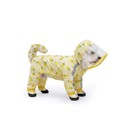 3-piece Dog Rainy Day Care Set with  Yellow XL size Waterproof Raincoat, 30x30cm Paw Towel and 70x140cm Pet Bath Towel, Quick-Dry Pet Rain Protection Kit for Small and Medium Dogs