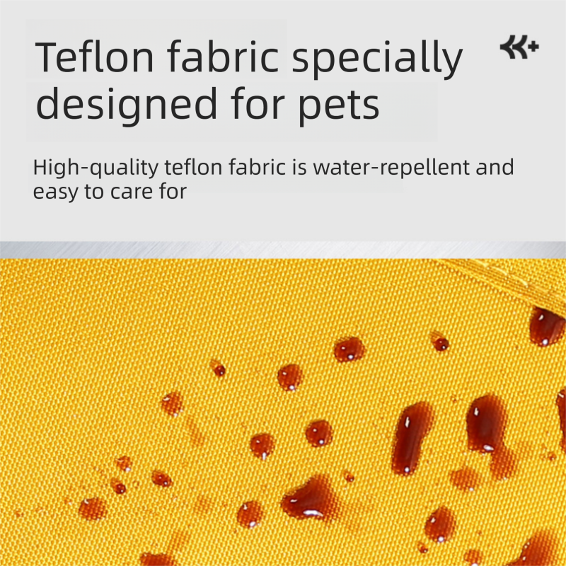 Dark yellow M size Portable Foldable Pet Bed Mat – Waterproof Travel Dog Bed and Cat Cushion with Carry Handles, Removable Washable Cover, Plush Comfort Padding for Indoor and Outdoor Use