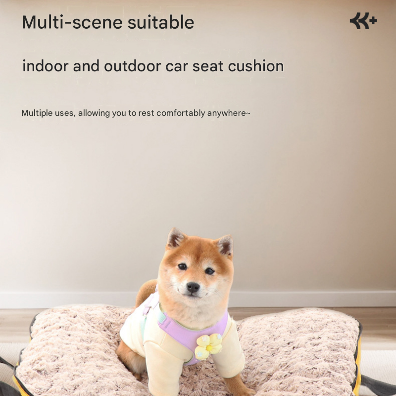 Blue S size Portable Foldable Pet Bed Mat – Waterproof Travel Dog Bed and Cat Cushion with Carry Handles, Removable Washable Cover, Plush Comfort Padding for Indoor and Outdoor Use